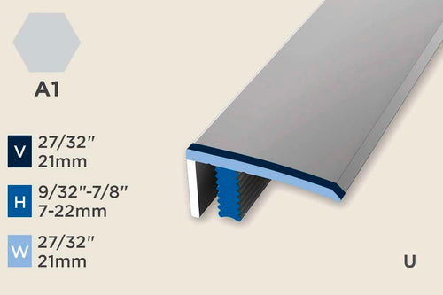 KC-M — Mono-Clip – 7-22mm (9/32"-7/8") – Edge Trim – Silver