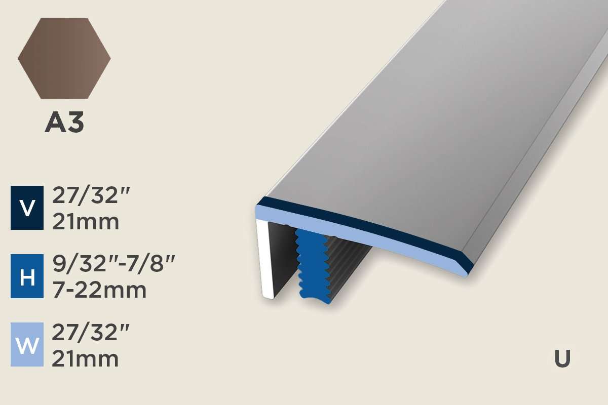 KC-M — Mono-Clip – 7-22mm (9/32"-7/8") – Edge Trim – Bronze