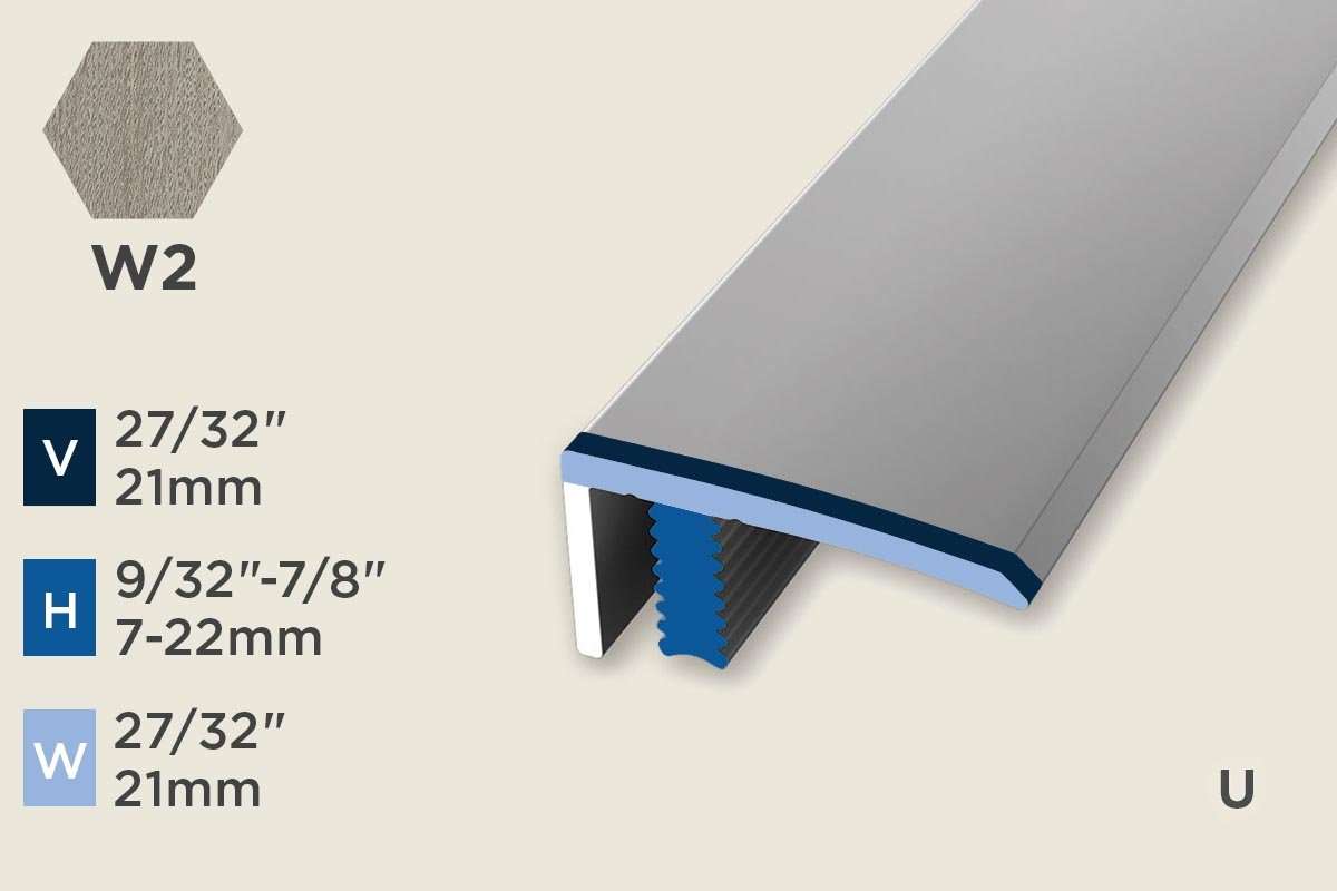 KC-M — Mono-Clip – 7-22mm (9/32"-7/8") – Edge Trim – Oak Grey