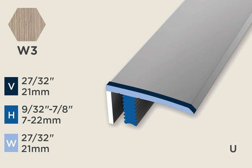 KC-M — Mono-Clip – 7-22mm (9/32"-7/8") – Edge Trim – Oak Beige Grey