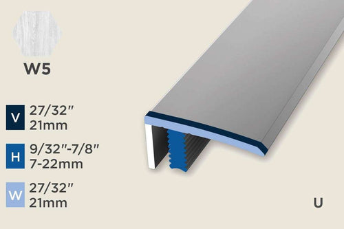 KC-M — Mono-Clip – 7-22mm (9/32"-7/8") – Edge Trim – Oak Light Grey