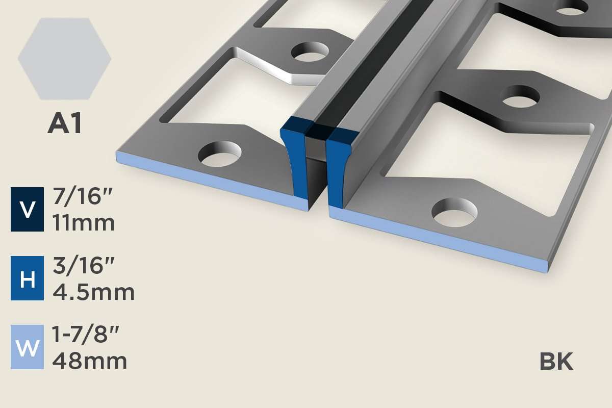 KE-A — Expansion Profile – Punched – 4.5mm (3/16") – Silver w/BK Insert