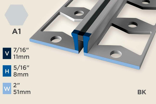 KE-A — Expansion Profile – Punched – 8mm (5/16") – Silver w/BK Insert