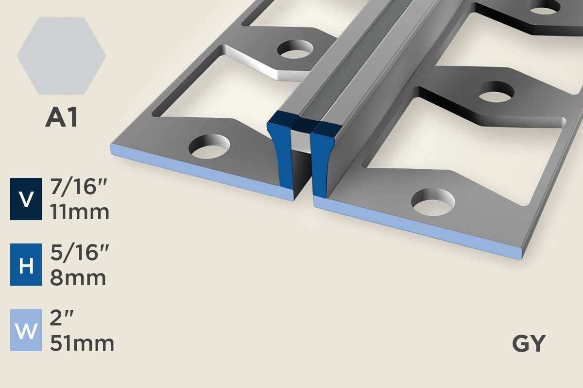 KE-A — Expansion Profile – Punched – 8mm (5/16") – Silver w/GY Insert