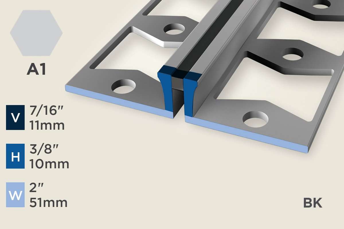 KE-A — Expansion Profile – Punched – 10mm (3/8") – Silver w/BK Insert