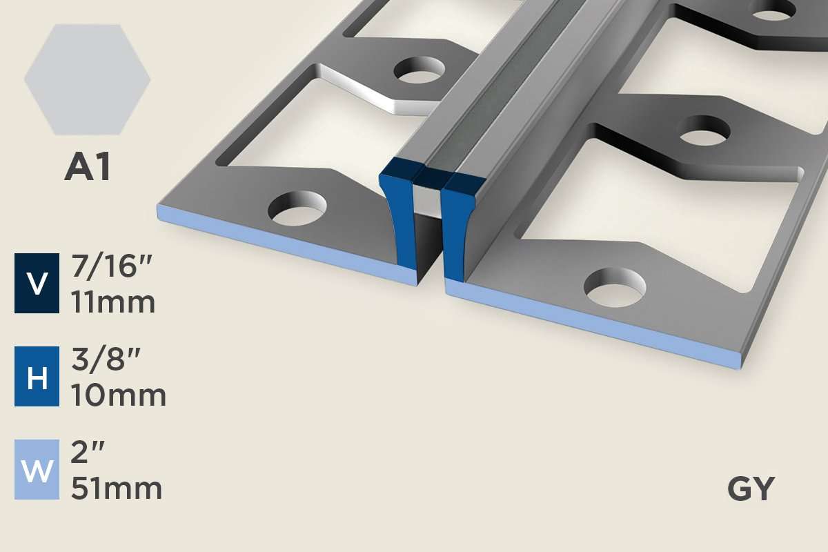 KE-A — Expansion Profile – Punched – 10mm (3/8") – Silver w/GY Insert