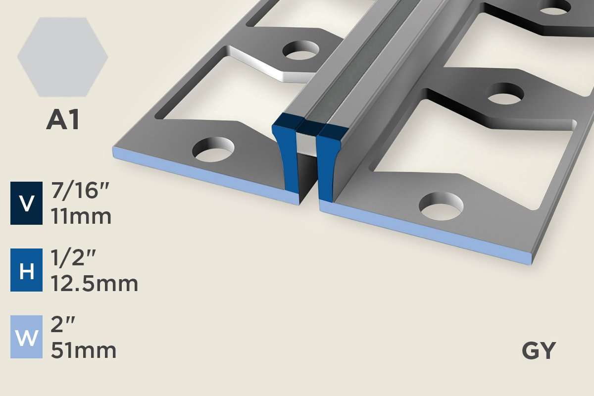 KE-A — Expansion Profile – Punched – 12.5mm (1/2") – Silver w/GY Insert