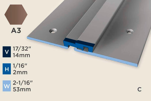 KE-B — Expansion Profile – 2mm (1/16") – Countersunk Drilled – Bronze