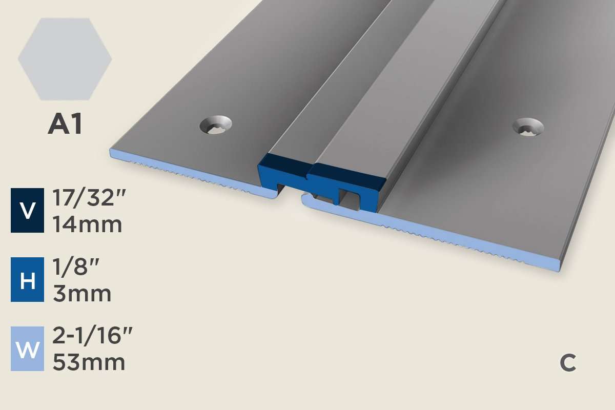 KE-B — Expansion Profile – 3mm (1/8") – Countersunk Drilled – Silver
