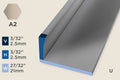 KO-A — Original Floor Profile – Edge Trim – 2.5mm (3/32") – Unpunched – Sand