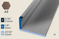 KO-A — Original Floor Profile – Edge Trim – 3mm (1/8") – Unpunched – Bronze