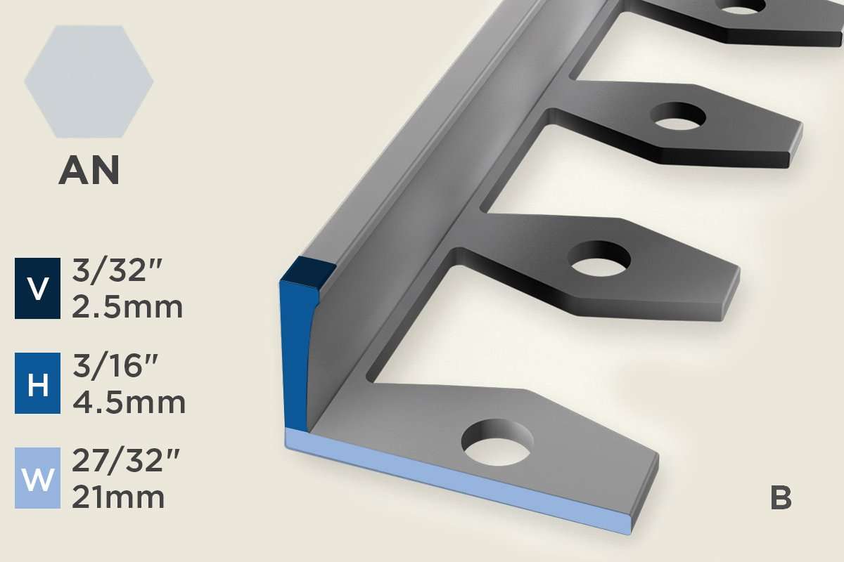 KO-A — Original Floor Profile – Edge Trim – 4.5mm (3/16") – Bendable – Natural Aluminum