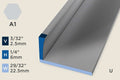 KO-A — Original Floor Profile – Edge Trim – 6mm (1/4") – Unpunched – Silver