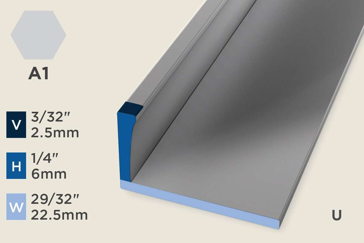 KO-A — Original Floor Profile – Edge Trim – 6mm (1/4") – Unpunched – Silver