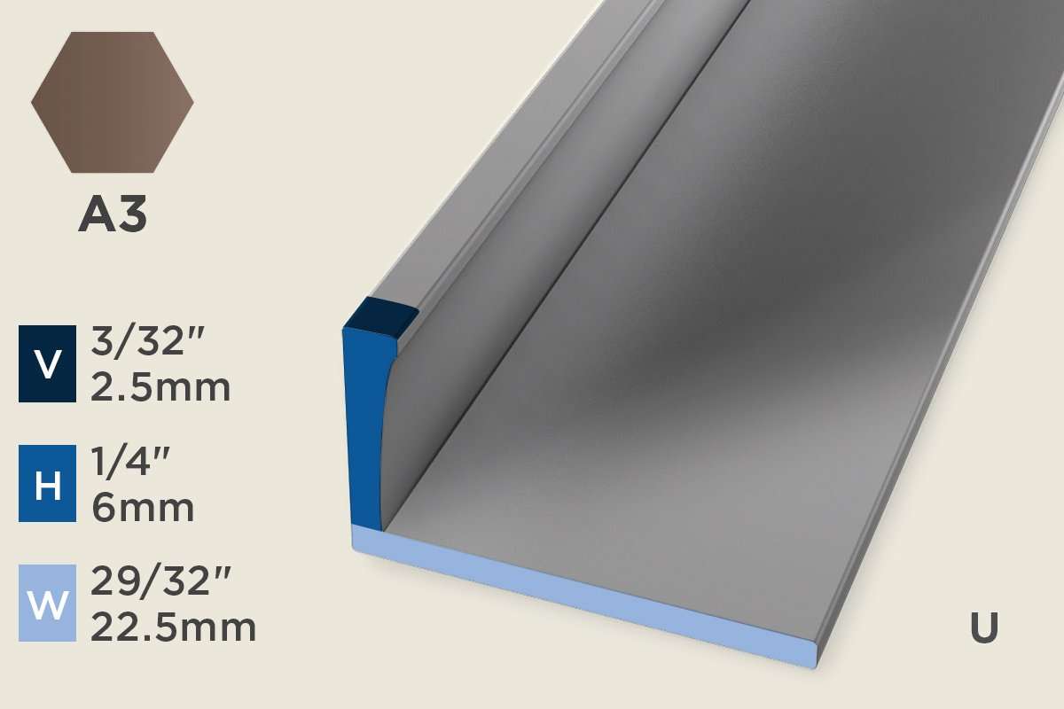 KO-A — Original Floor Profile – Edge Trim – 6mm (1/4") – Unpunched – Bronze