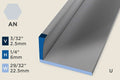 KO-A — Original Floor Profile – Edge Trim – 6mm (1/4") – Unpunched – Natural Aluminum