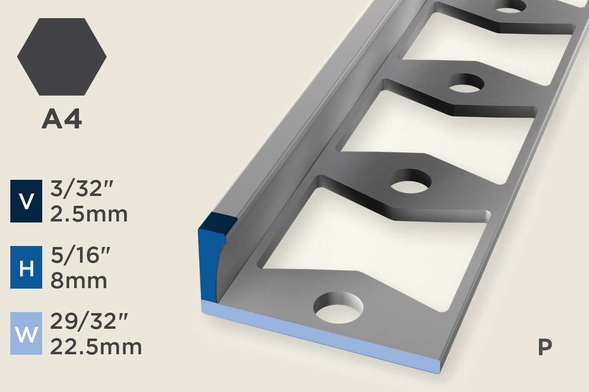 KO-A — Original Floor Profile – Edge Trim – 8mm (5/16") – Punched – Matte Black Powder Coat
