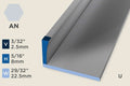 KO-A — Original Floor Profile – Edge Trim – 8mm (5/16") – Unpunched – Natural Aluminum