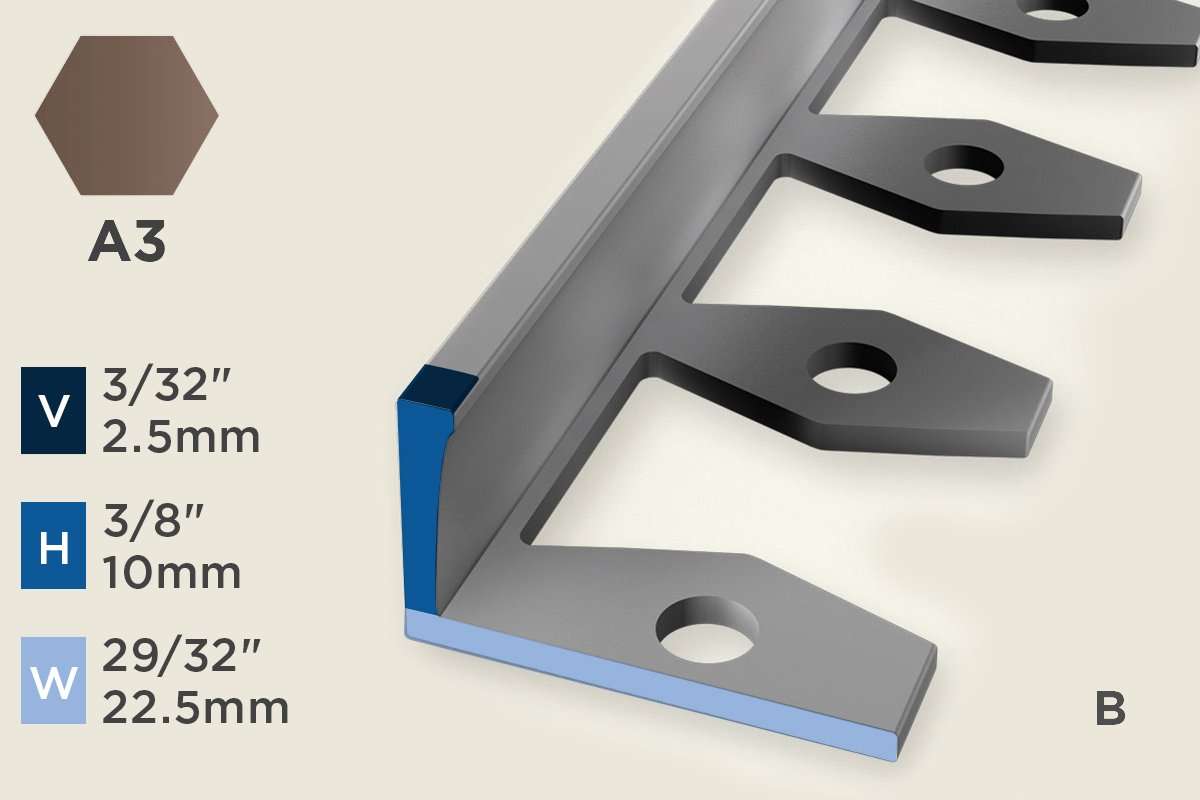 KO-A — Original Floor Profile – Edge Trim – 10mm (3/8") – Bendable – Bronze
