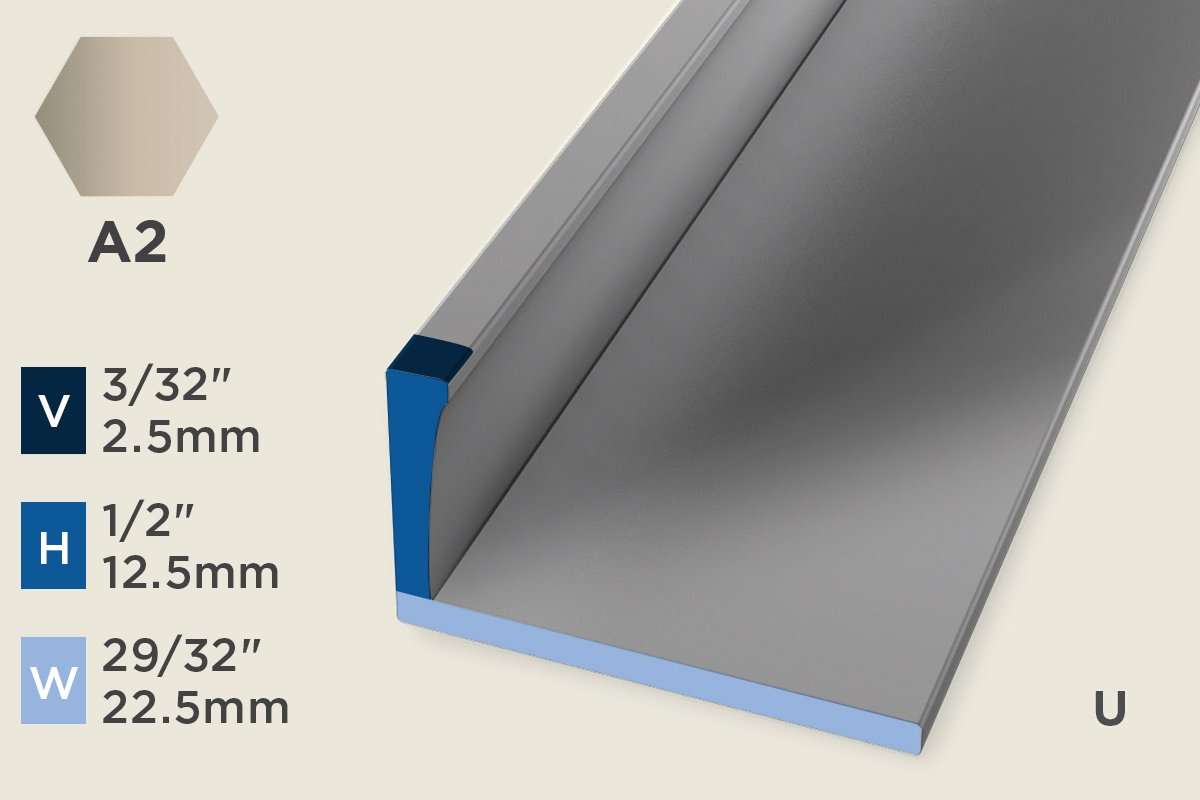 KO-A — Original Floor Profile – Edge Trim – 12.5mm (1/2") – Unpunched – Sand