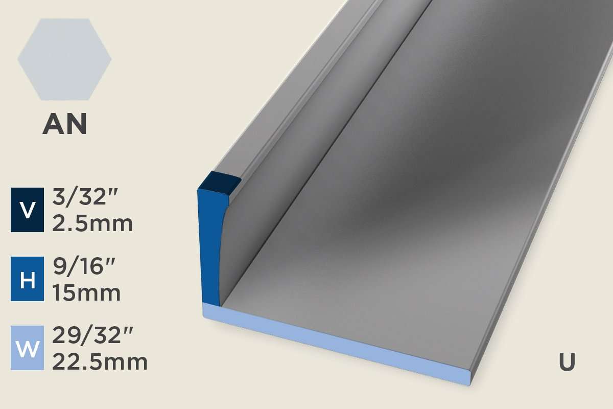 KO-A — Original Floor Profile – Edge Trim – 15mm (9/16") – Unpunched – Natural Aluminum