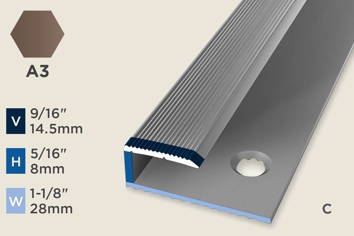 KO-C — Original Profile – End-Cap – Pre-fit – Ridged/Countersunk – 8mm (5/16") – Bronze