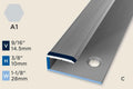 KO-C — Original Profile – End-Cap – Pre-fit – Ridged/Countersunk – 10mm (3/8") – Silver