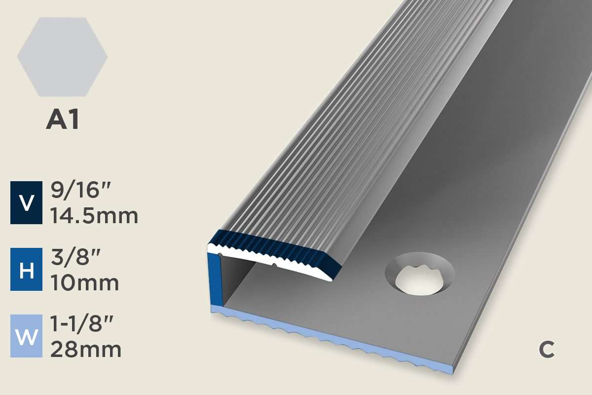 KO-C — Original Profile – End-Cap – Pre-fit – Ridged/Countersunk – 10mm (3/8") – Silver