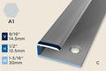 KO-C — Original Profile – End-Cap – Pre-fit – Ridged/Countersunk – 12.5mm (1/2") – Silver