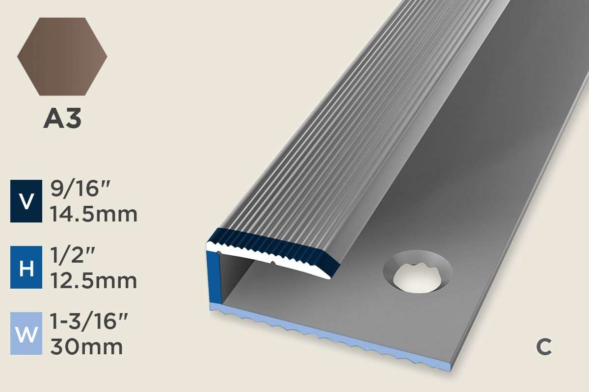 KO-C — Original Profile – End-Cap – Pre-fit – Ridged/Countersunk – 12.5mm (1/2") – Bronze