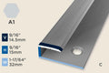 KO-C — Original Profile – End-Cap – Pre-fit – Ridged/Countersunk – 15mm (9/16") – Silver