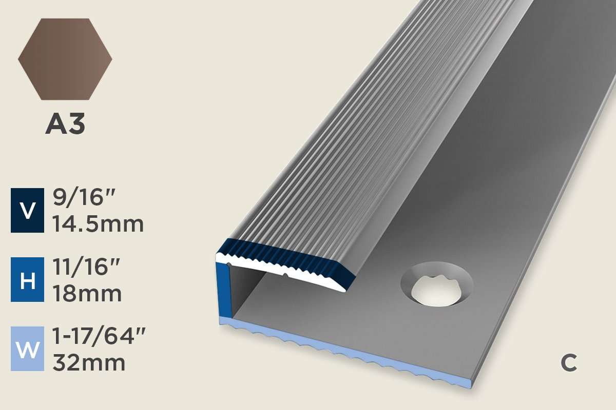 KO-C — Original Profile – End-Cap – Pre-fit – Ridged/Countersunk – 18mm (11/16") – Bronze