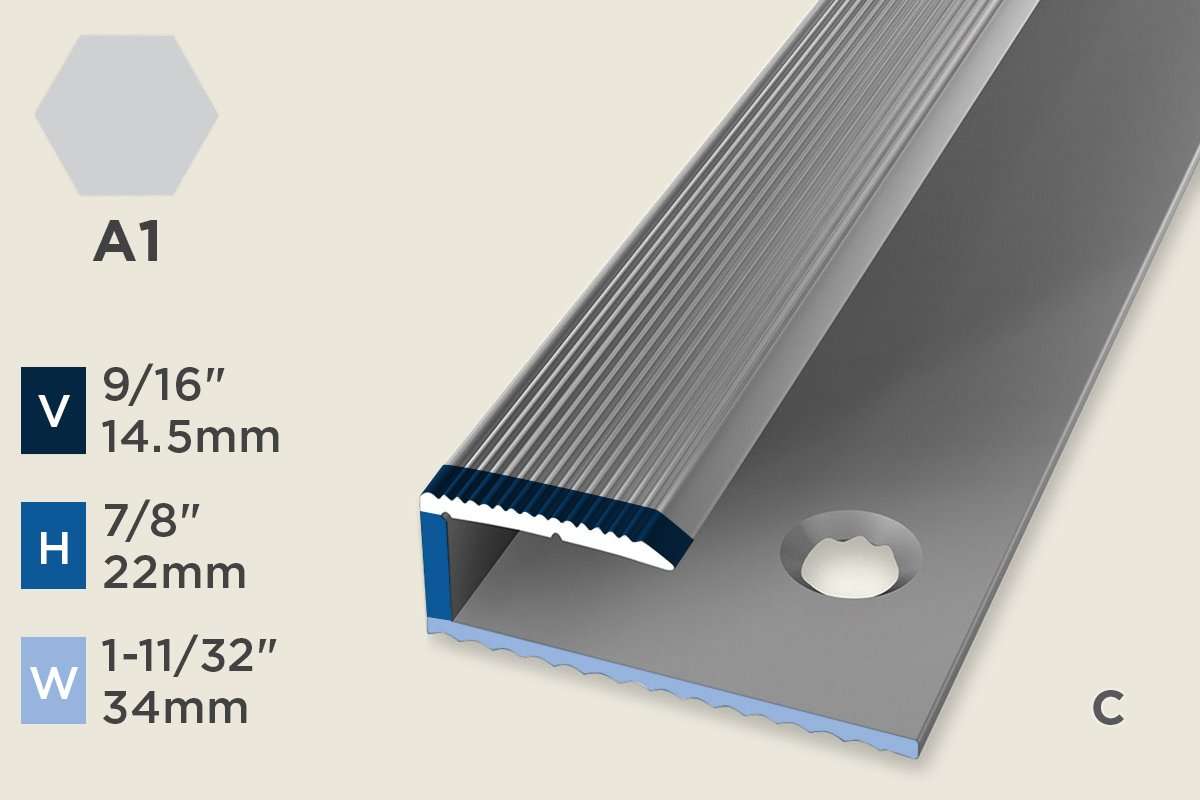 KO-C — Original Profile – End-Cap – Pre-fit – Ridged/Countersunk – 22mm (7/8") – Silver