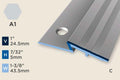 KR-A — Ramp Profile – Pre-fit – Countersunk – Ridged/ADA – 5mm (7/32") – Silver
