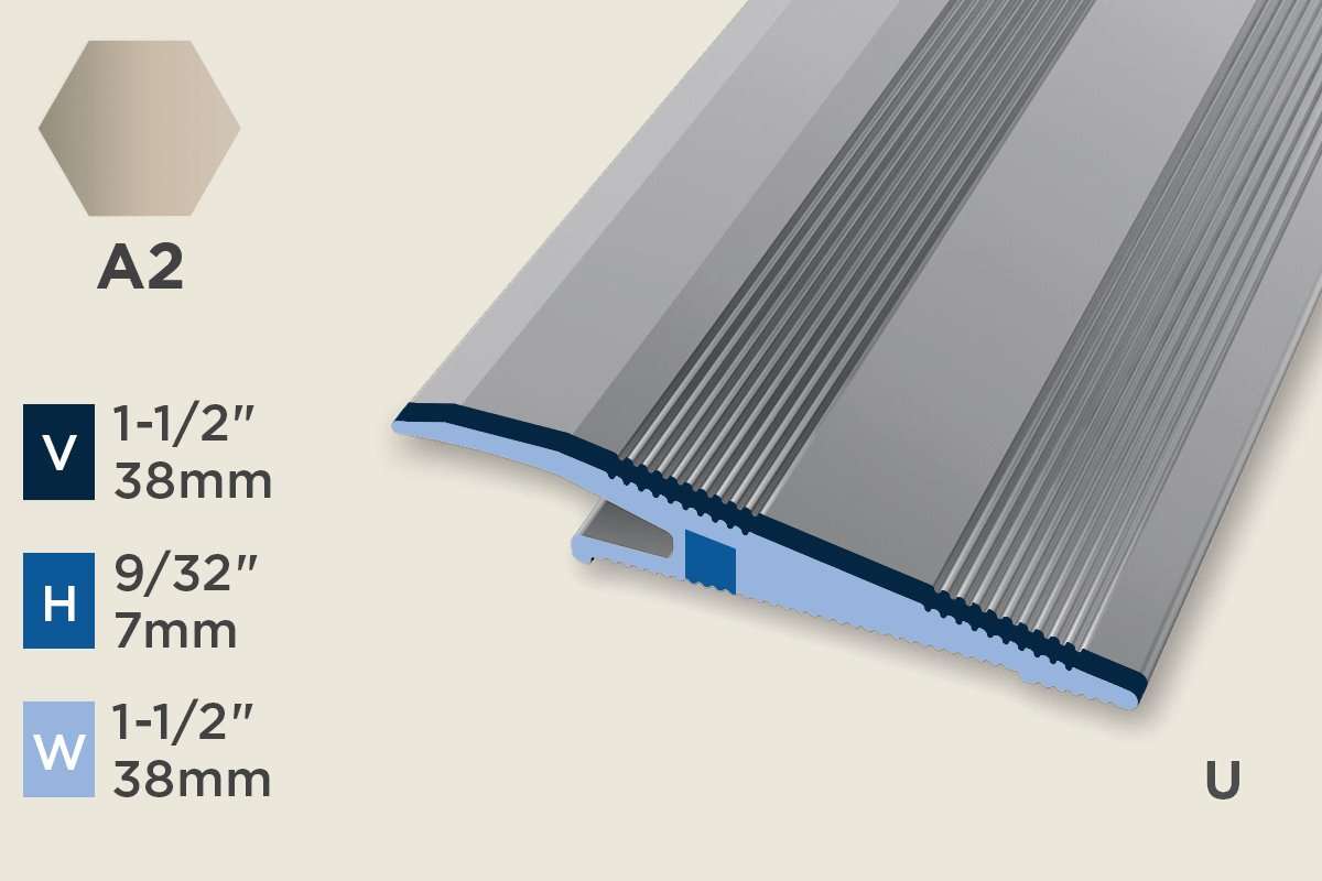 KR-B — Ramp Profile – 7mm (9/32") – Unpunched – Retrofit/ADA – Sand