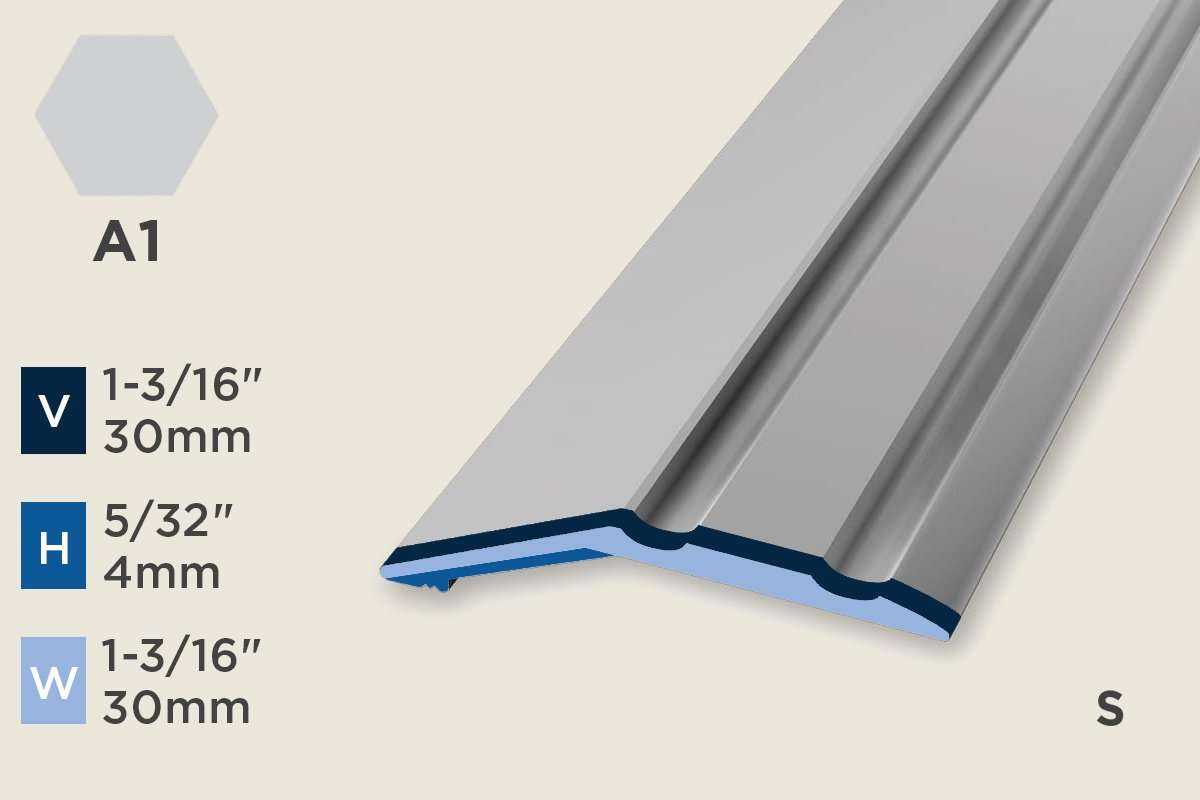 KR-C — Ramp Profile – Self-Stick – Retrofit – 4mm (5/32") – Silver