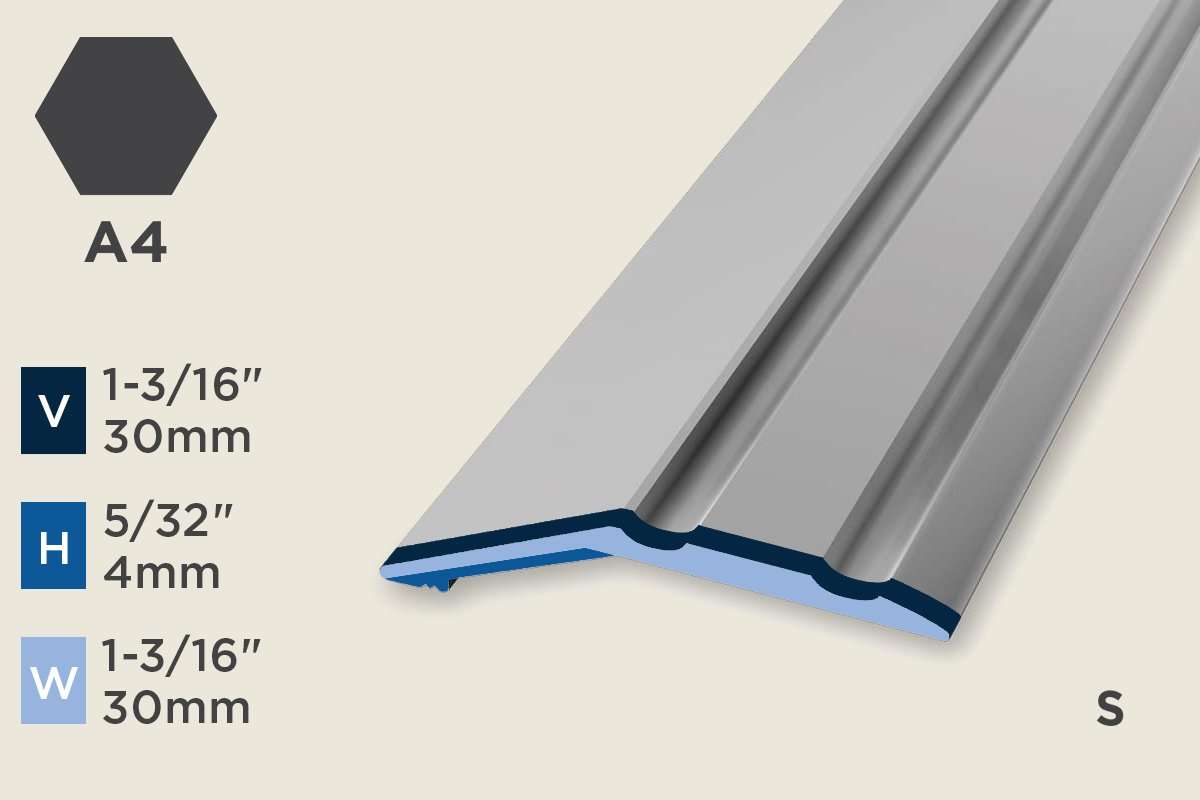 KR-C — Ramp Profile – Self-Stick – Retrofit – 4mm (5/32") – Matte Black Powder Coat