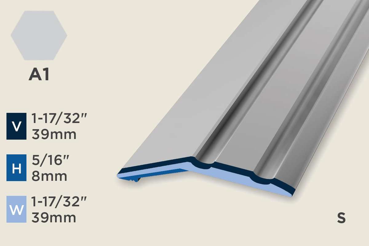 KR-C — Ramp Profile – Self-Stick – Retrofit – 8mm (5/16") – Silver