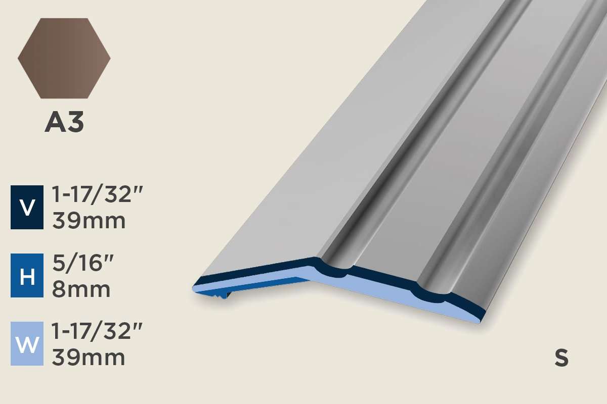 KR-C — Ramp Profile – Self-Stick – Retrofit – 8mm (5/16") – Bronze