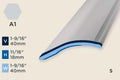 KR-D — Ramp Profile – Self-Stick – Retrofit – 18mm (11/16") – Silver