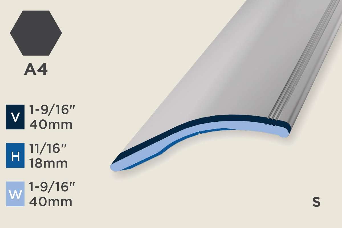 KR-D — Ramp Profile – Self-Stick – Retrofit – 18mm (11/16") – Matte Black Powder Coat