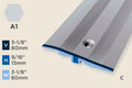 KR-E — Ramp Profile – Ridged/Countersunk – Retrofit – 15mm (9/16") – Silver