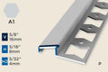 KR-H — Ramp Profile – Pre-fit – Punched/ADA – 8mm (5/16") – Silver