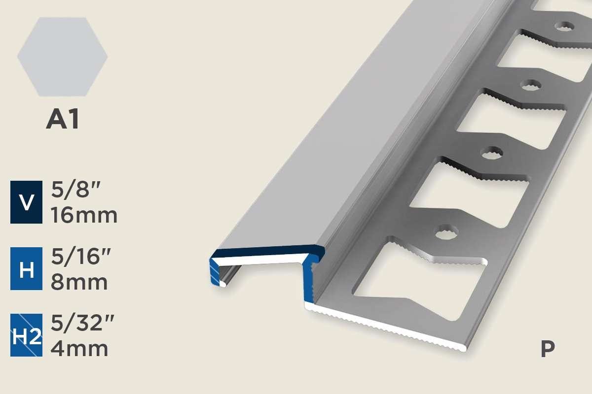 KR-H — Ramp Profile – Pre-fit – Punched/ADA – 8mm (5/16") – Silver