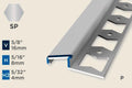 KR-H — Ramp Profile – Pre-fit – Punched/ADA – 8mm (5/16") – Stainless Steel Polished