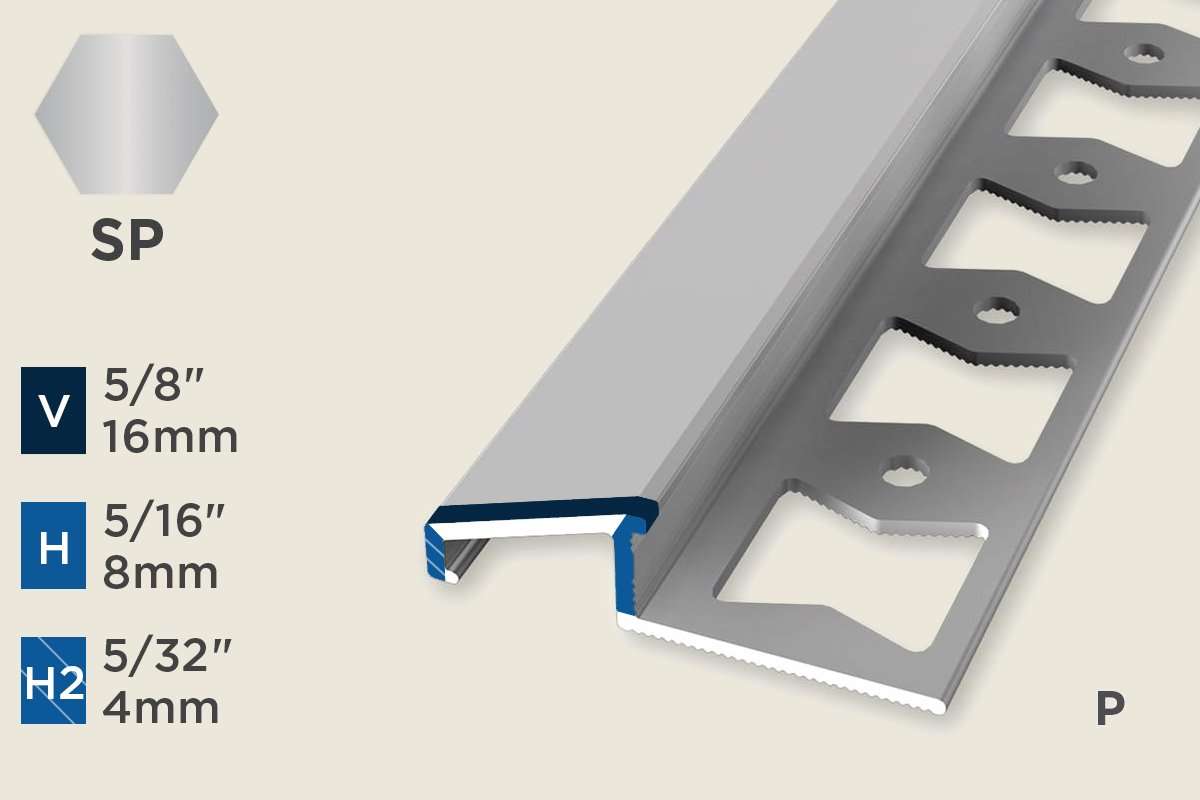 KR-H — Ramp Profile – Pre-fit – Punched/ADA – 8mm (5/16") – Stainless Steel Polished