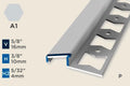 KR-H — Ramp Profile – Pre-fit – Punched/ADA – 10mm (3/8") – Silver