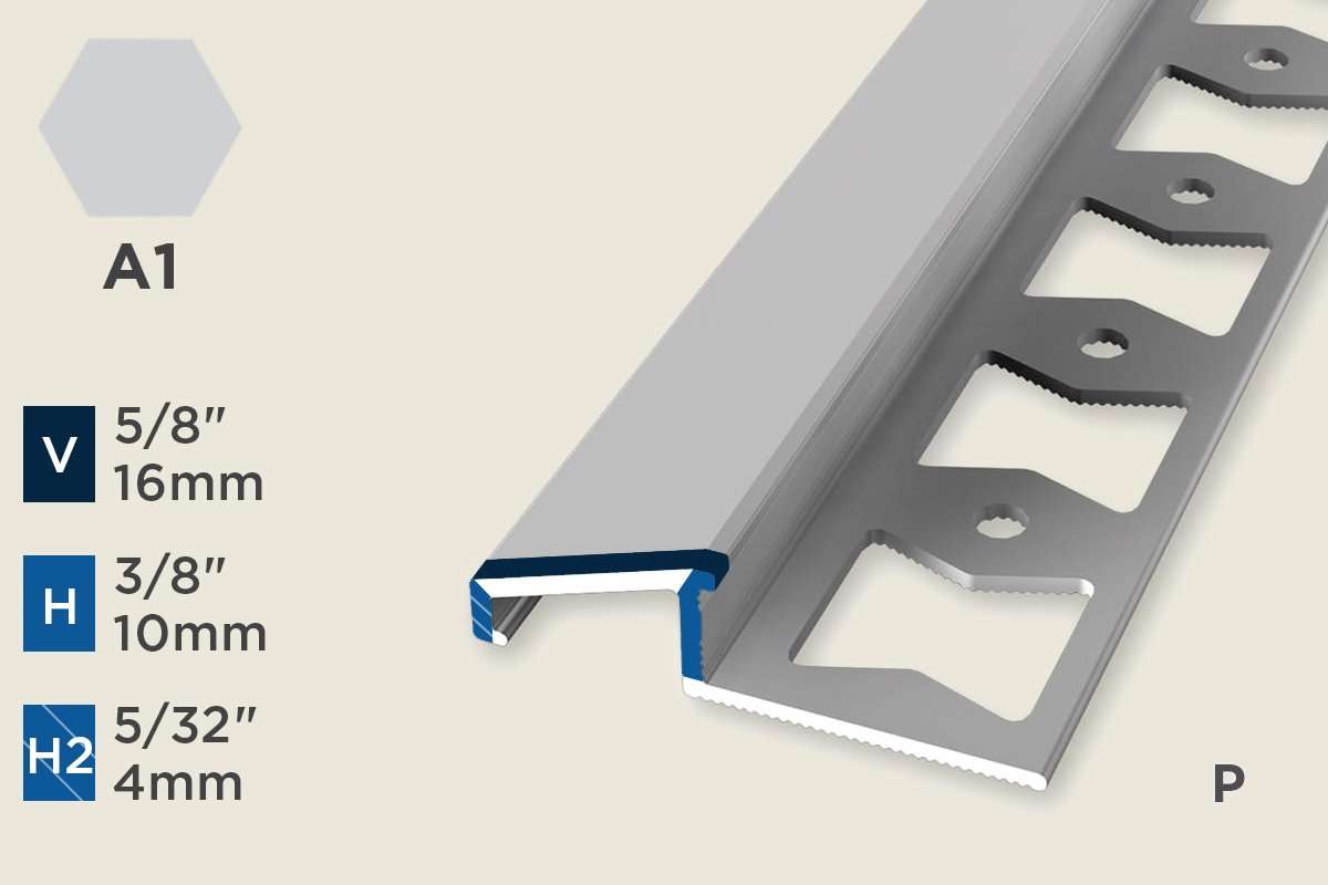 KR-H — Ramp Profile – Pre-fit – Punched/ADA – 10mm (3/8") – Silver