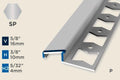 KR-H — Ramp Profile – Pre-fit – Punched/ADA – 10mm (3/8") – Stainless Steel Polished