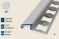 KR-H — Ramp Profile – Pre-fit – Punched/ADA – 12.5mm (1/2") – Silver